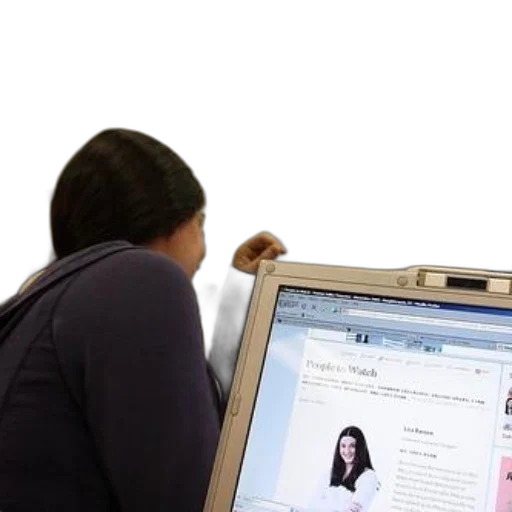 staff, woman, looking, computer transparent PNG cut-out