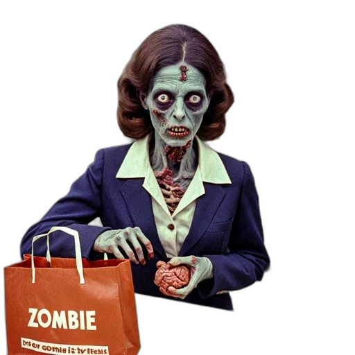 concept art, comic book art, zombie-dressed, woman transparent PNG cut-out
