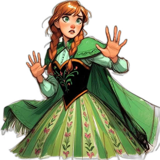 dress, staff, concept art, cartoon transparent PNG cut-out