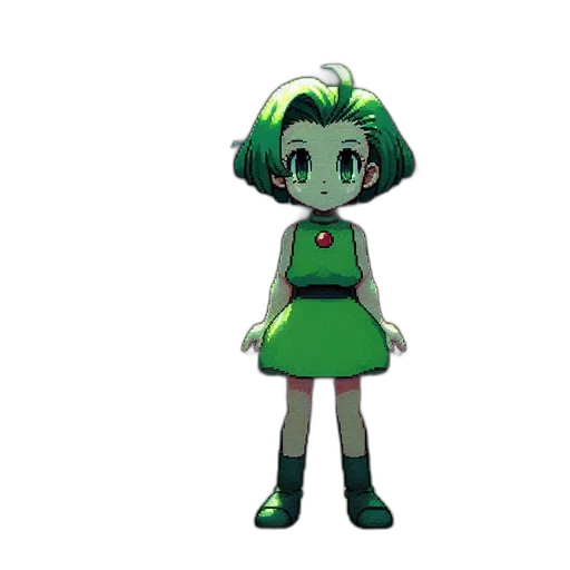 dress, staff, creature, robot transparent PNG cut-out
