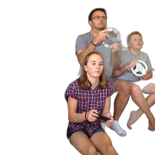 family, enjoys, gaming, session transparent PNG cut-out