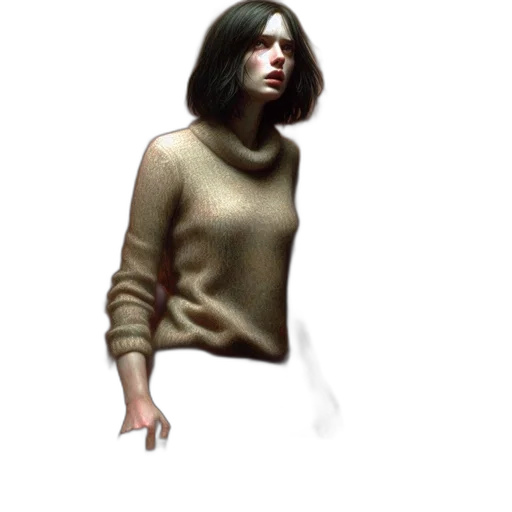 jacket, dress, creature, hair transparent PNG cut-out