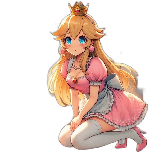 crown, dress, staff, pixel art transparent PNG cut-out