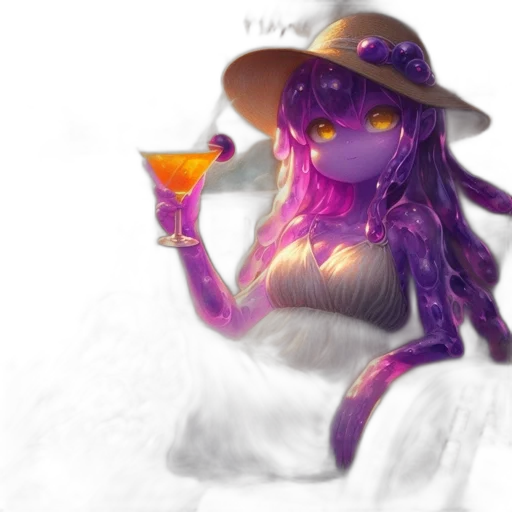 hat, dress, bottle, creature transparent PNG cut-out