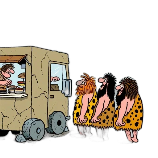 car, concept art, cartoon, cavemen transparent PNG cut-out