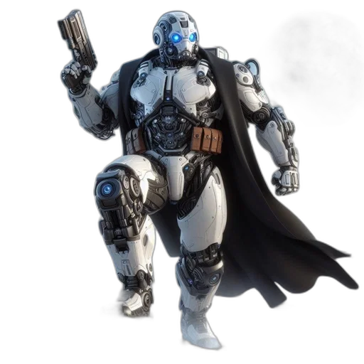 robot, concept art, 3d render, comic book art transparent PNG cut-out