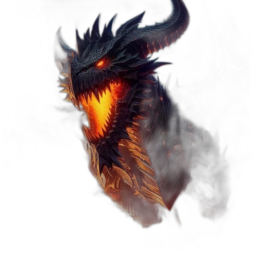 dragon, mask, creature, staff transparent PNG cut-out