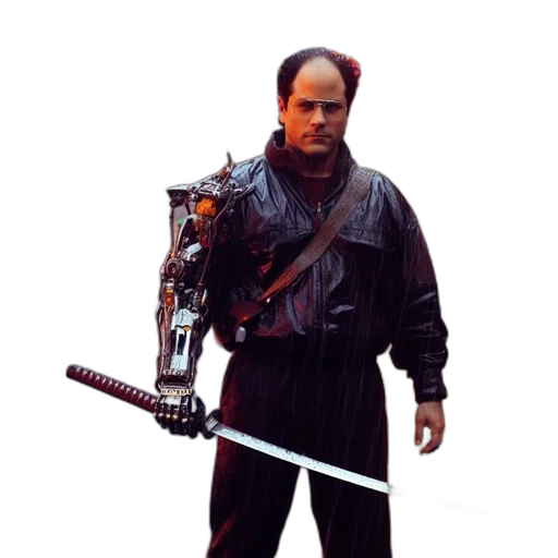 staff, weapon, robot, jacket transparent PNG cut-out