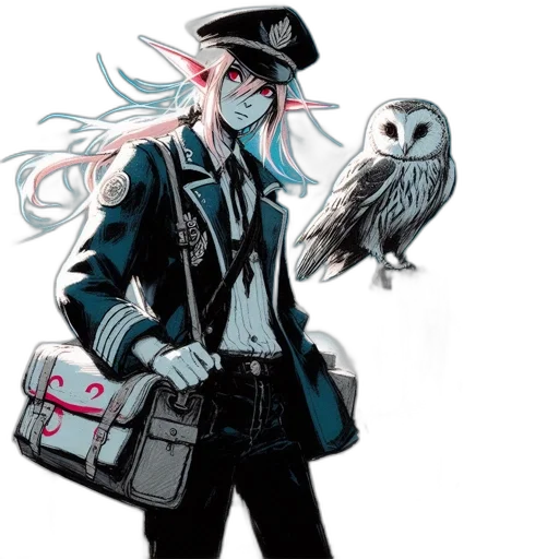 jacket, staff, concept art, comic book art transparent PNG cut-out