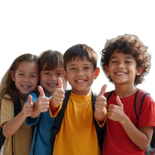 group, kids, giving, thumbs transparent PNG cut-out