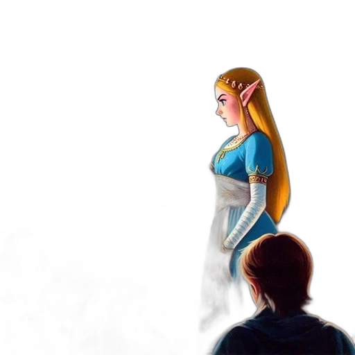 dress, crown, sword, hair transparent PNG cut-out