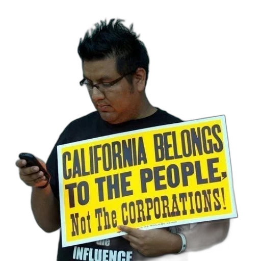 staff, man, holds, sign transparent PNG cut-out