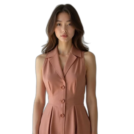 dress, jacket, earth tones, pastel transparent PNG cut-out