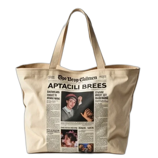 beige, canvas, tote, bag transparent PNG cut-out