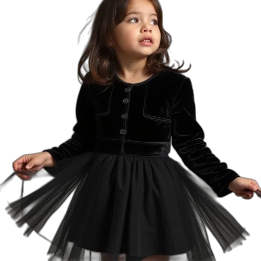 dress, photorealistic, dark, monochrome transparent PNG cut-out