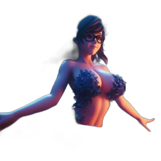 dress, staff, concept art, 3d render transparent PNG cut-out