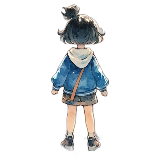 jacket, mask, creature, staff transparent PNG cut-out