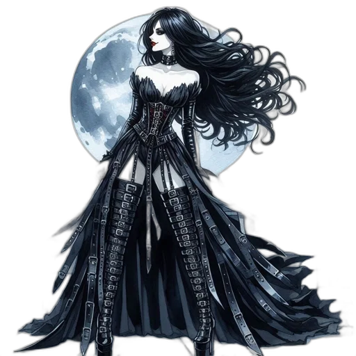 dress, fantasy art, concept art, comic book art transparent PNG cut-out