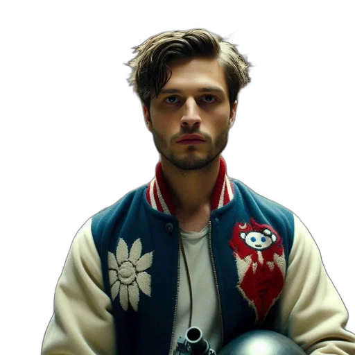 jacket, face, staff, hair transparent PNG cut-out