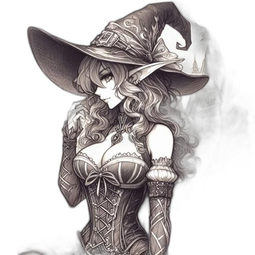 dress, hat, mask, staff transparent PNG cut-out