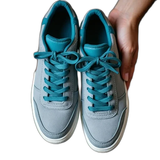 shoes, photorealistic, 3d render, blue transparent PNG cut-out