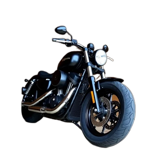 photorealistic, 3d render, black, motorcycle transparent PNG cut-out