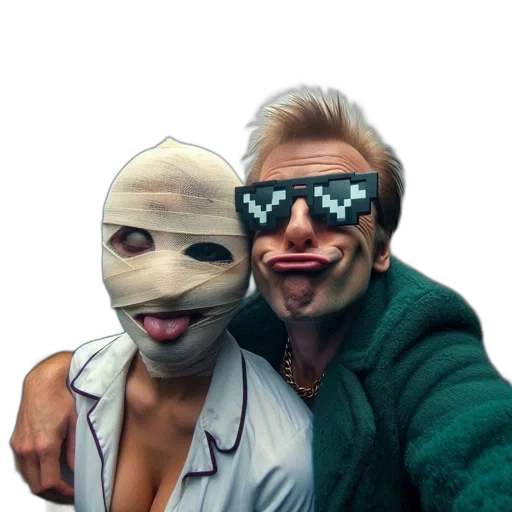 mask, face, jacket, creature transparent PNG cut-out