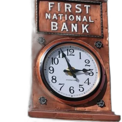 3d render, vintage, clock, words transparent PNG cut-out
