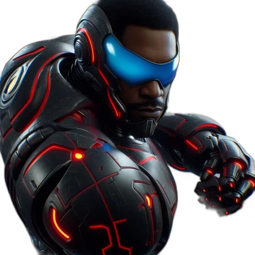 robot, concept art, 3d render, cyberpunk transparent PNG cut-out