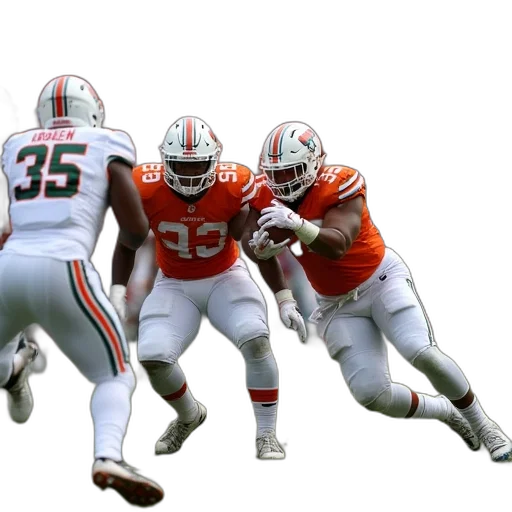 miami, hurricanes, players, tackle transparent PNG cut-out