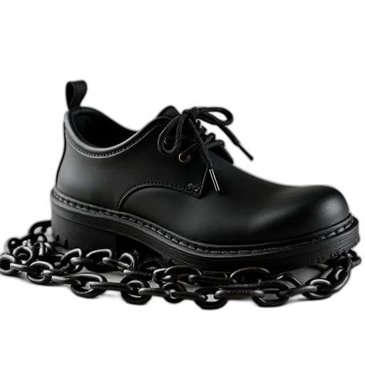 shoes, 3d render, photorealistic, black transparent PNG cut-out