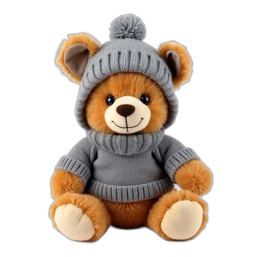 hat, 3d render, plush, toy transparent PNG cut-out