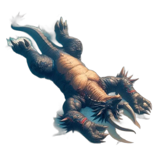 dragon, creature, animal, staff transparent PNG cut-out