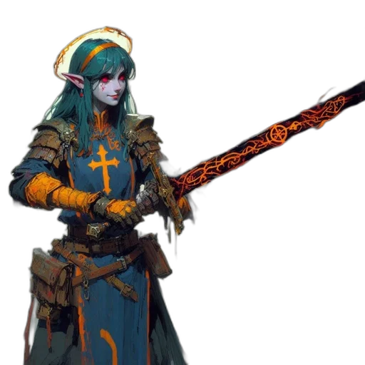 staff, weapon, sword, fantasy art transparent PNG cut-out