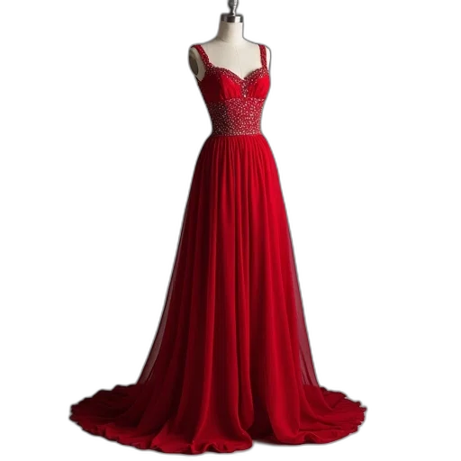 dress, red, line, princess transparent PNG cut-out