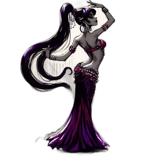 dress, jewelry, staff, concept art transparent PNG cut-out