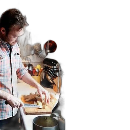 staff, food, photorealistic, man transparent PNG cut-out
