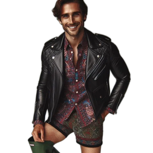 jacket, man, wears, black transparent PNG cut-out