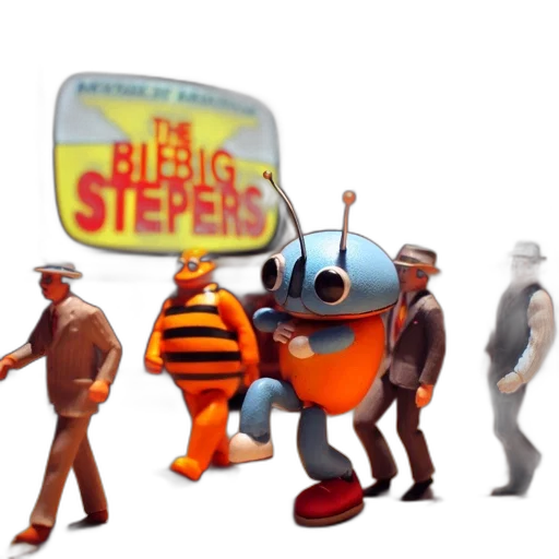 staff, concept art, 3d render, city street transparent PNG cut-out