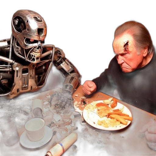 robot, food, concept art, comic book art transparent PNG cut-out