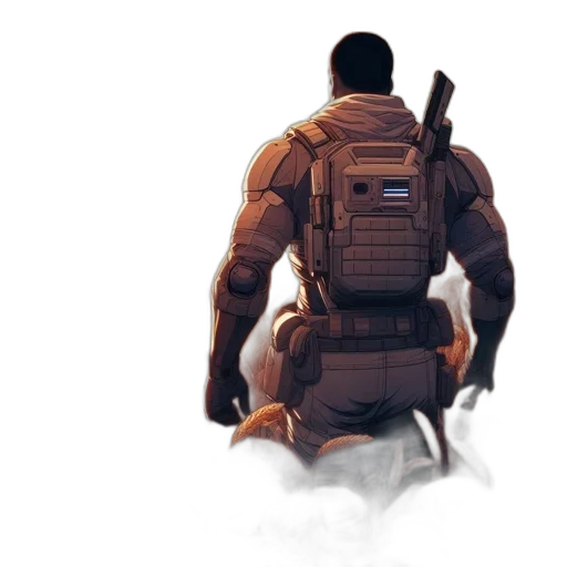 jacket, robot, weapon, creature transparent PNG cut-out