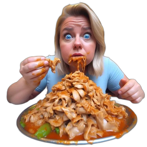 food, animal, photorealistic, excited transparent PNG cut-out