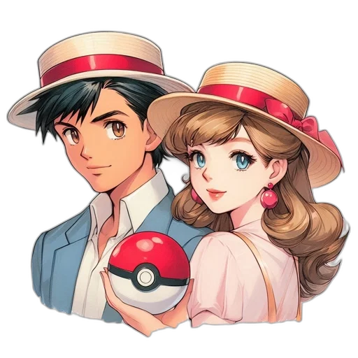 hat, pixel art, anime, watercolor transparent PNG cut-out