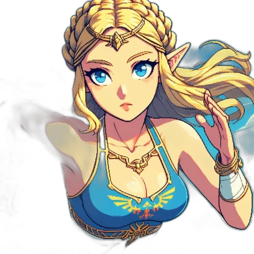 crown, dress, jewelry, pixel art transparent PNG cut-out