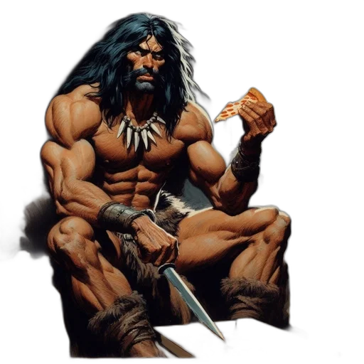 comic book art, concept art, fantasy art, bearded transparent PNG cut-out