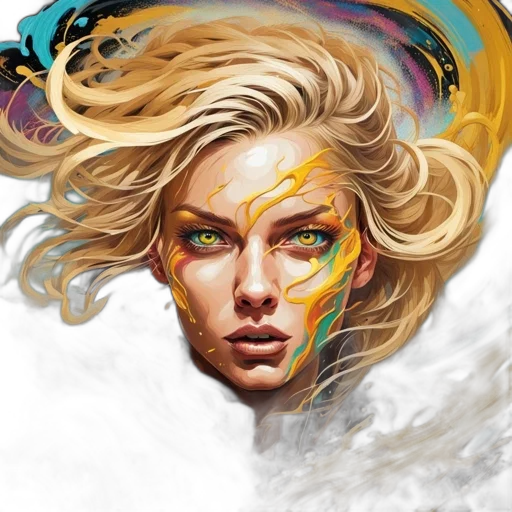 face, hair, comic book art, fantasy art transparent PNG cut-out