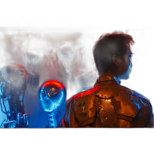 jacket, robot, staff, mask transparent PNG cut-out