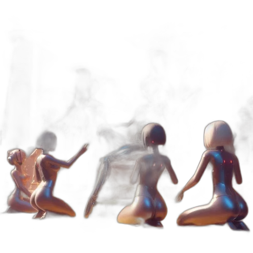 mask, robot, concept art, 3d render transparent PNG cut-out