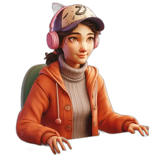 jacket, hat, face, staff transparent PNG cut-out