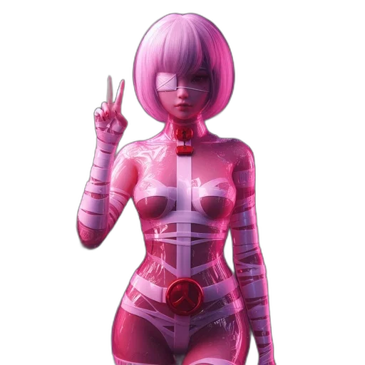 robot, dress, weapon, staff transparent PNG cut-out